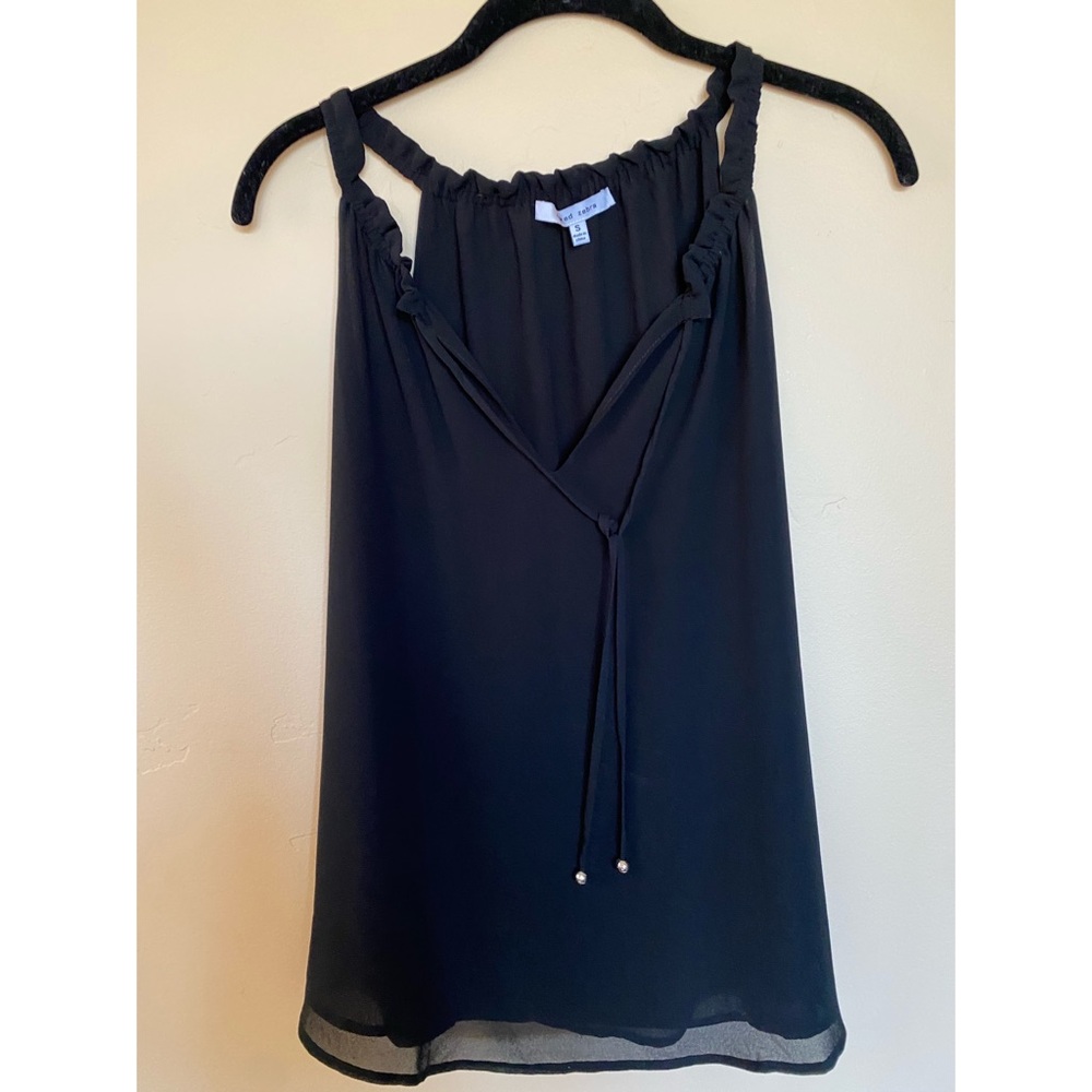 Naked Zebra Chiffon Black Tank Small